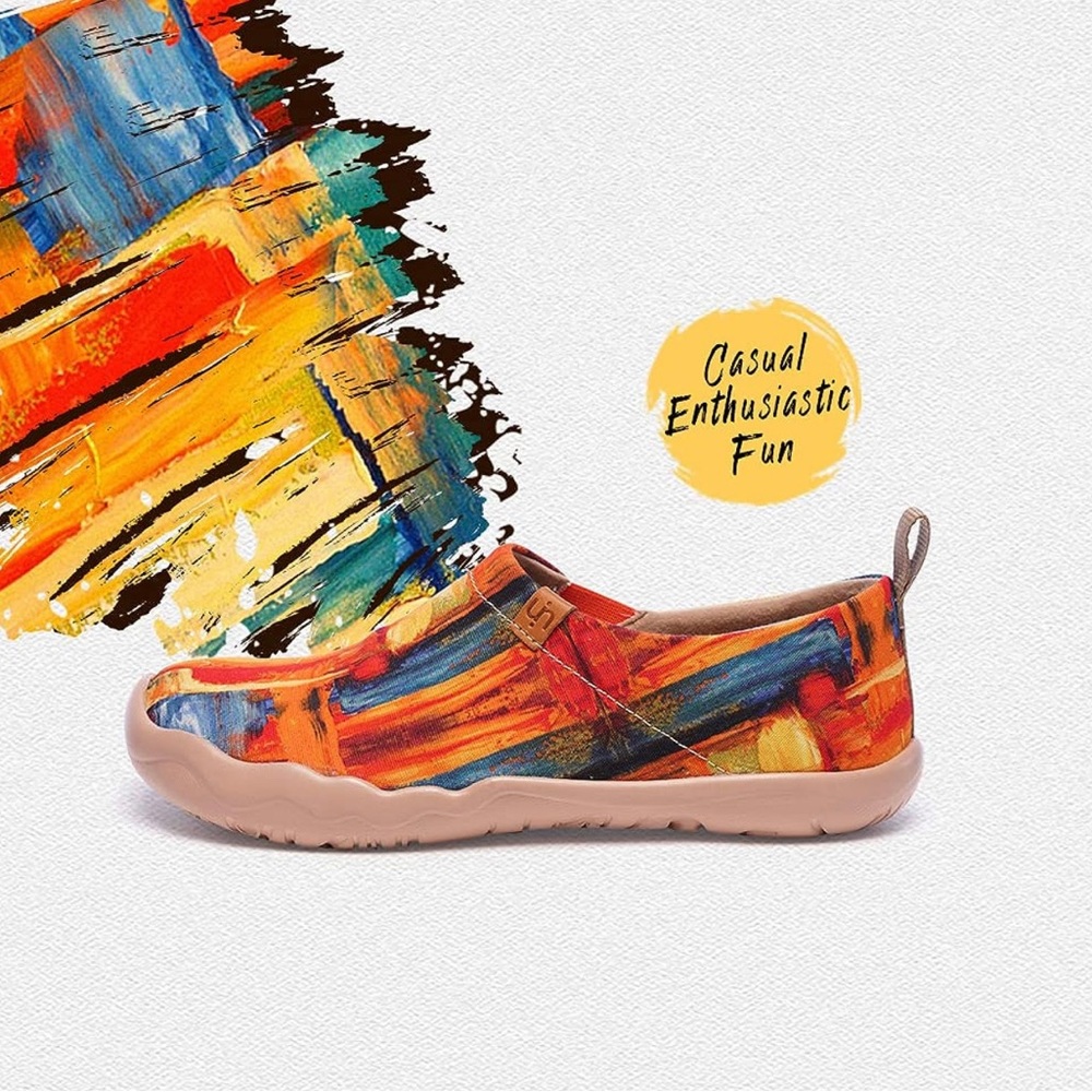 NWT UIN Artistic Flats Orange Red Loafers